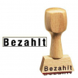  Textstempel -Bezahlt-, 3,3 x 0,7 cm, Holz 