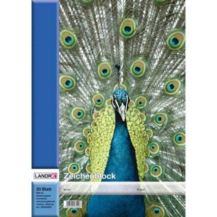 LANDRÉ Zeichenblock DIN A3 100 g/qm, 20 Blatt, 1 Block, Motiv nicht wählbar