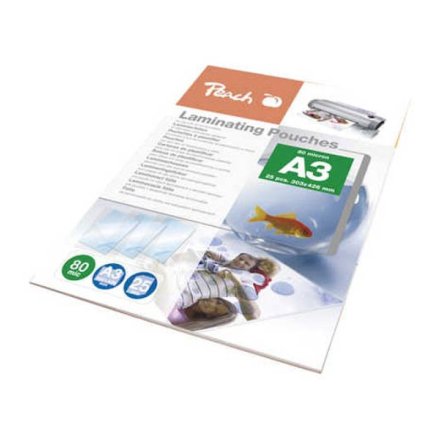 25 Laminierfolien PPR080-01 von Peach, A3, 303 x 426 mm, 2x 80 mic, Hochglanz