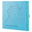  Notizbuch Gute Aussichten von Lediberg, quadratisch, kariert, hellblau 