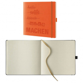  Notizbuch Machen von Lediberg, quadratisch, kariert, orange 