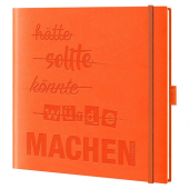  Notizbuch Machen von Lediberg, quadratisch, kariert, orange 