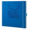  Notizbuch Platzhirsch von Lediberg, quadratisch, kariert, blau 
