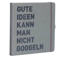 Notizbuch GUTE IDEEN von Lediberg, quadratisch, kariert, silbergrau