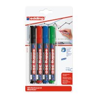4 Whiteboard-Marker 360 von edding, farbsortiert