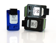 3 Druckerpatronen von tintenalarm.de ersetzt HP 56, C6656AE und 57, C6657AE (2x schwarz, 1x color)