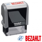  Textstempel -Bezahlt- printy 4912 office von Trodat, blau/rot 