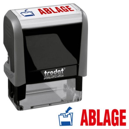 Textstempel "Ablage" printy 4912 office von trodat, blau/rot