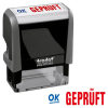  Textstempel -Geprüft- printy 4912 office von Trodat, blau/rot 