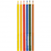  6 Buntstifte Colour Grip von FABER-CASTELL farbsortiert -Karton-Etui- 