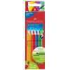  6 Buntstifte Jumbo Grip von FABER-CASTELL farbsortiert -Karton-Etui- 
