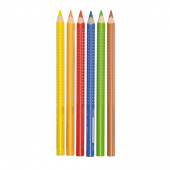  6 Buntstifte Jumbo Grip von FABER-CASTELL farbsortiert -Karton-Etui- 