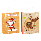  6 TSI Geschenktaschen Weihnachten Kraftpapier Serie 1 Motiv sortiert 26,0 x 32,0 cm 