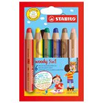 Buntstifte woody 3 in 1 von STABILO farbsortiert, 6 Stifte