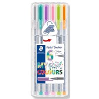 6 Fineliner triplus MY pastel COLOURS von STAEDTLER, farbsortiert, 0,3 mm