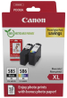  Original Canon PG-585 XL/CL-586 XL 6204 C 005 Tintenpatrone MultiPack High-Capacity schwarz + color XL + Fotopapier GP-501 (ca. 300 Seiten) 