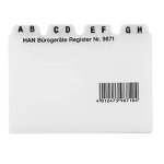 Karteikartenregister A-Z von HAN, DIN A7 quer, transparent