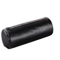 Alassio Schlampermäppchen Federmäppchen aus Leder, 22,0 x 8,5 cm, schwarz
