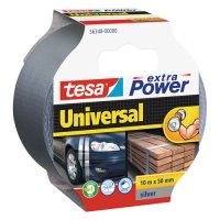 Gewebeband extra Power Universal von tesa, 5,0 cm x 10,0 m, silber, 1 Rolle