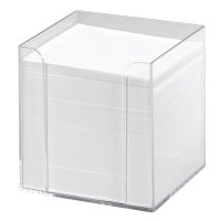 Zettelbox von folia, transparent inkl. 700 lose Notizzettel in weiß