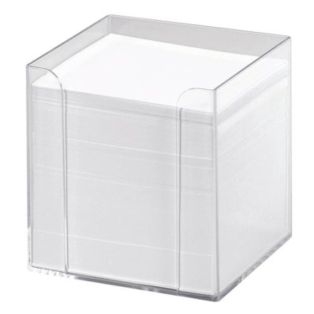 Zettelbox von folia, transparent inkl. 700 lose Notizzettel in weiß