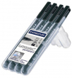  4 Folienstifte Lumocolor von Staedtler, 0,6 mm, wasserfest, schwarz 