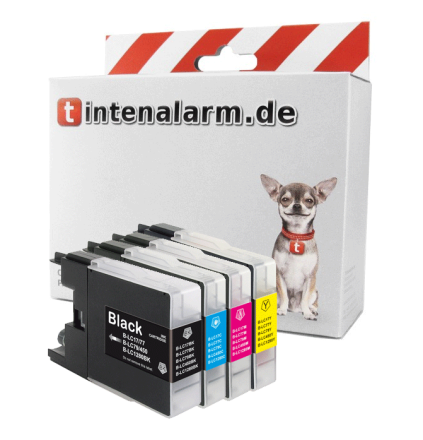 4 Druckerpatronen von tintenalarm.de ersetzt Brother LC-1240VALBPDR