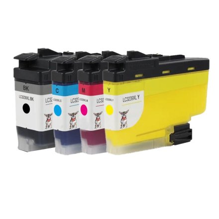 4 Druckerpatronen von tintenalarm.de ersetzt Brother LC3239XLBK, LC3239XLC, LC3239XLM, LC3239XLY