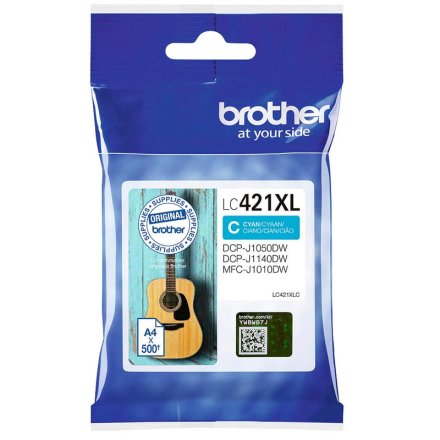 Original Brother LC421XLC LC-421XLC Tintenpatrone cyan (ca. 500 Seiten)