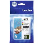 Original Brother LC-421 LC421VAL Tintenpatrone MultiPack Bk,C,M,Y (ca. 200 Seiten)