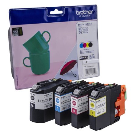 Original Brother LC-227XL+LC-225XL LC227XLVALBPDR Tintenpatrone MultiPack Bk,C,M,Y (ca. 1.200 Seiten)