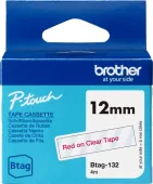  Original Brother Btag-132 Btag-132 DirectLabel-Etiketten rot auf Transparent 