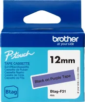 Original Brother Btag-F31 DirectLabel-Etiketten schwarz auf violett