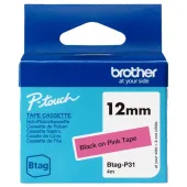  Original Brother Btag-P31 Btag-P31 DirectLabel-Etiketten schwarz auf rosa 