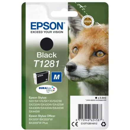 Original Epson C13T12814012 T1281 Tintenpatrone schwarz (ca. 170 Seiten)
