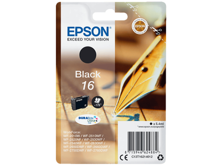 Original Epson C13T16214012 16 Tintenpatrone schwarz (ca. 175 Seiten)