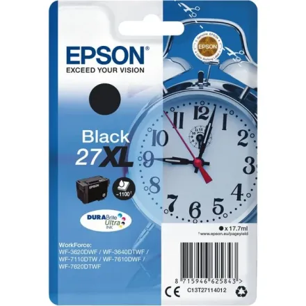 Original Epson 27XL C 13 T 27114012 Tintenpatrone schwarz High-Capacity (ca. 1.100 Seiten)