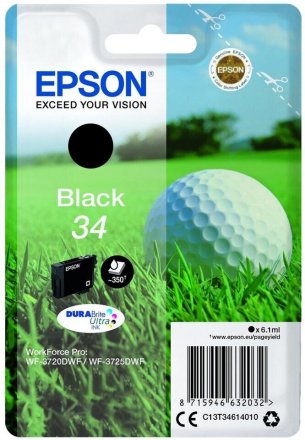 Original Epson C13T34614010 34 Tintenpatrone schwarz (ca. 350 Seiten)