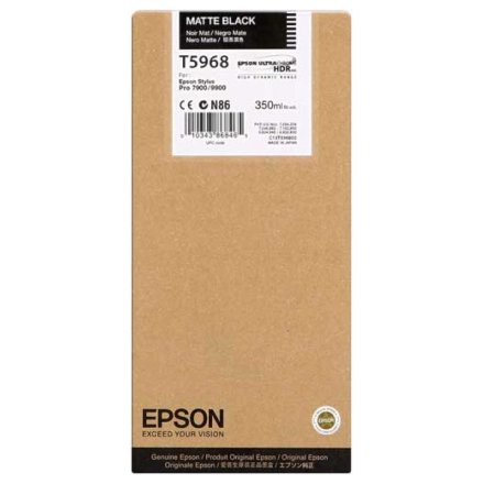 Original Epson C13T596800 T5968 Tintenpatrone schwarz matt (ca. 350 ml)