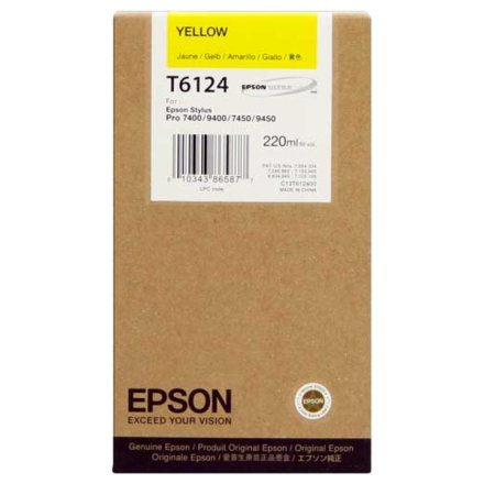 Original Epson C13T612400 T6124 Tintenpatrone gelb (ca. 220 ml)