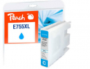  XL Druckerpatrone von Peach ersetzt Epson T7552, C13T755240 cyan (ca. 4.000 Seiten) 