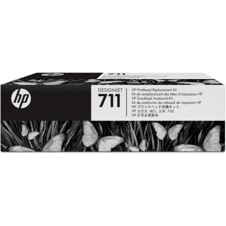 Original HP 711, C1Q10A Druckkopf + Tintenpatrone schwarz, cyan, magenta, gelb (ca. 48 ml)