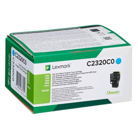 Original Lexmark C2320C0 Toner cyan return program (ca. 1.000 Seiten)