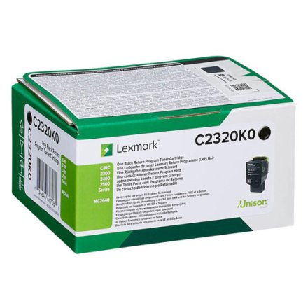 Original Lexmark C2320K0 Toner schwarz return program (ca. 1.000 Seiten)