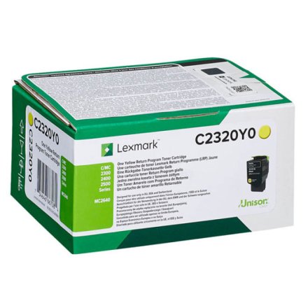 Original Lexmark C2320Y0 Toner gelb return program (ca. 1.000 Seiten)