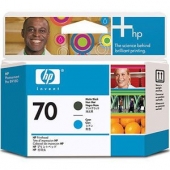  Original HP 70, C9404A Druckkopf schwarz matt +cyan (ca. 130 ml) 