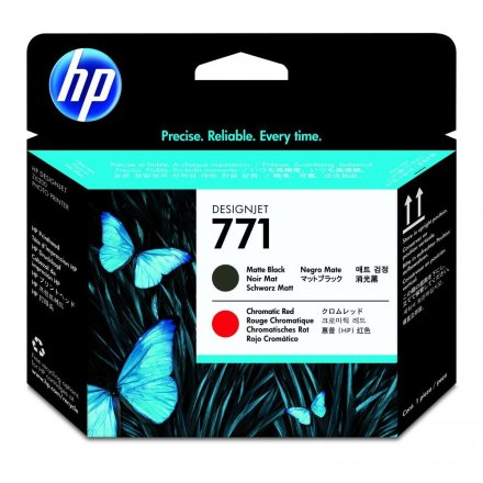 Original HP 771, CE017A Druckkopf schwarz matt / rot
