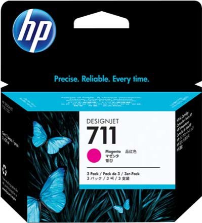 Original HP 711, CZ135A Tintenpatrone magenta 3er-Pack (ca. 3 x 29 ml)