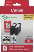  Original Canon PG-595XL+CL-586XL 7170 C 004 Tintenpatrone MultiPack schwarz + color High-Capacity + 50 Blatt Fotopapier 10x15 cm 