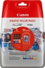  Original Canon CLI-551 Photo Value Pack 6508B005 Tintenpatrone MultiPack Bk,C,M,Y + Fotopapier 10x15cm 50 Blatt (ca. 7 ml) 